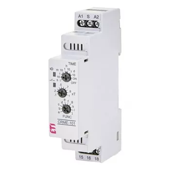 CRME-101 daudzfunkciju laika relejs, 10 funkcijas, 24-240V AC/DC, 1 C/O, DIN sliede