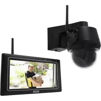 ABUS EasyLook BasicSet PPDF17100 bezvadu novērošanas kameras komplekts, 4 kanāli ar 1 kameru, 2K QHD, 2.4 GHz, 7 collu monitors, IP66