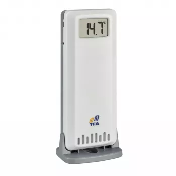 TFA 30.3900.02 ID-A0 bezvadu temperatūras un mitruma sensors, 868 MHz, balts