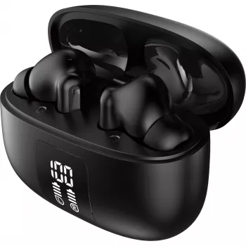 Verbatim TruSound Pro austiņas ar hibrīdo ANC - bezvadu Bluetooth 5.2 iekšējās austiņas, skārienvadība, IPX4, Qi uzlādes futrālis