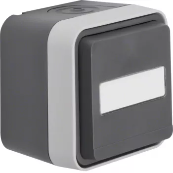 Hager WNC181 SCHUKO virsmas kontaktligzda ar veramu vāku un marķējuma lauku, 16 A, 250 V, IP44, polarwhite