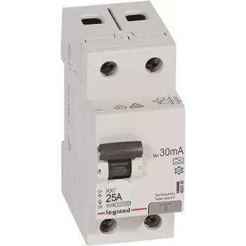 Legrand 402036 RX3 noplūdes strāvas aizsardzības slēdzis (RCCB) 25A 2 polu 30mA A tips 230V AC 2 moduļi