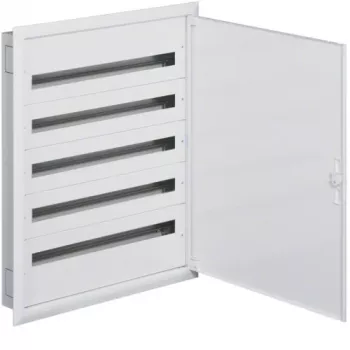 Hager FW536FT iestrādājamais sadales kārbas bloks ar PE/N spailem, 5 rindas, 180 moduļi, IP40, balts