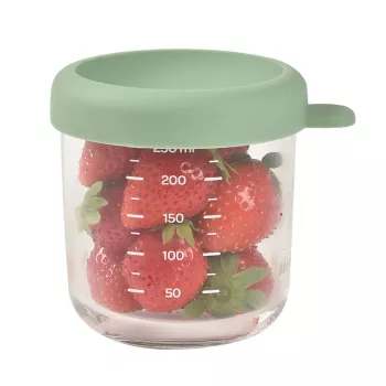 BEABA Stikla burciņa bērnu pārtikai ar hermētisku vāciņu 250 ml Salvijas zaļa