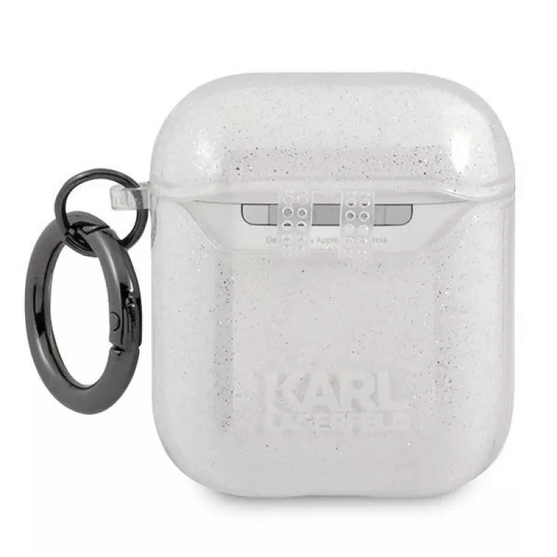 Karl Lagerfeld KLA2UKHGS AirPods 1/2 vāciņš Silver Glitter Karl's Head