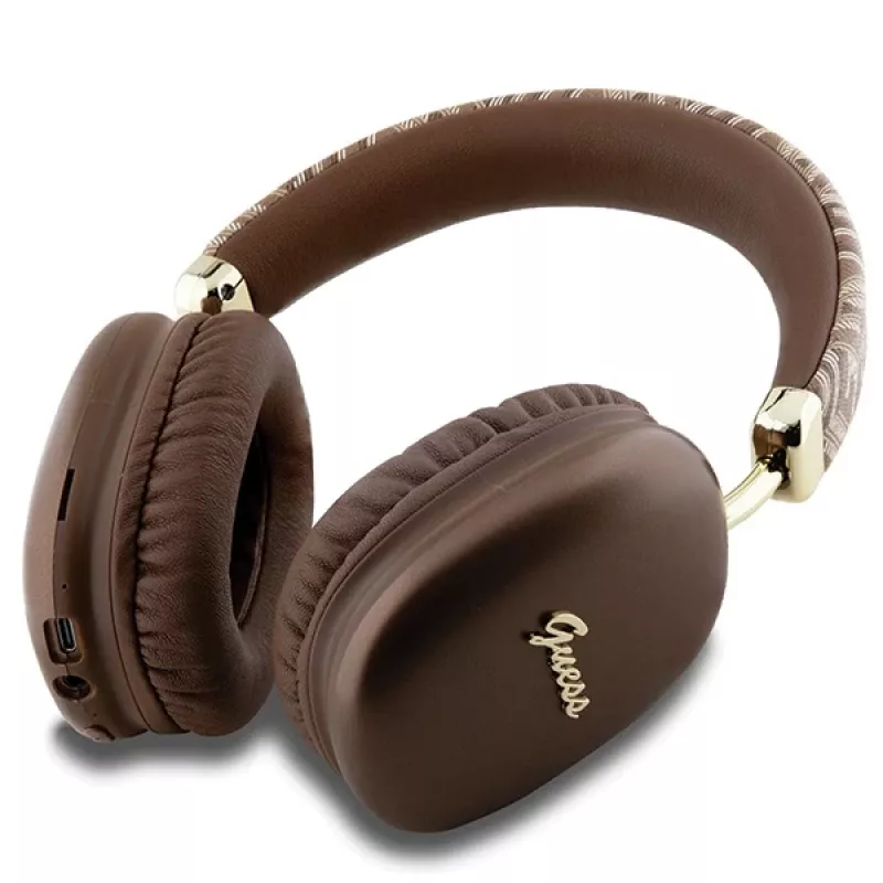 GUESS GUE003639 Gcube Metallic Script Logo austiņas uz auss Bluetooth brūnā krāsā