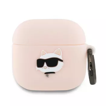 Karl Lagerfeld Silikona Choupette galvas 3D maciņš AirPods 4 – Rozā