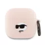 Karl Lagerfeld Silikona Choupette galvas 3D maciņš AirPods 4 – Rozā