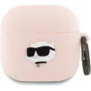 Karl Lagerfeld Silikona Choupette galvas 3D maciņš AirPods 4 – Rozā