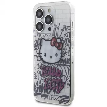 Hello Kitty HKHCP14XHDGPHT iPhone 14 Pro Max 6,7 collu balts cietais vāciņš IML Kitty On Bricks Graffiti