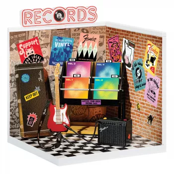 MGA's Miniverse - Real Music Record Shop miniatūru komplekts