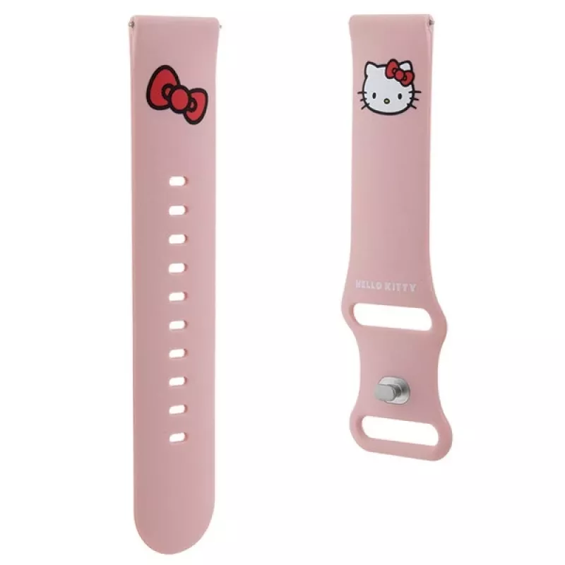 Hello Kitty universāla silikona pulksteņa siksniņa 22mm rozā Kitty galvas dizains