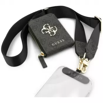 GUESS 4G Metal Logo universāla piekariņa telefona soma Black