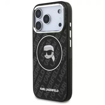 Karl Lagerfeld IML Karl Head Logo MacSafe maciņš iPhone 17 Pro Max melns