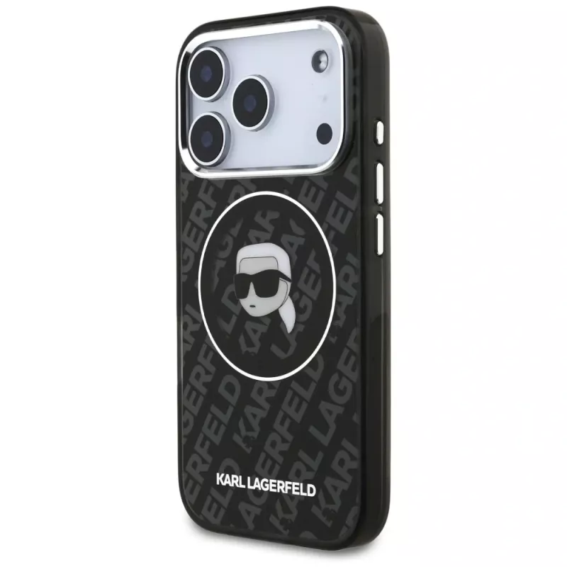 Karl Lagerfeld IML Karl Head Logo MacSafe maciņš iPhone 17 Pro Max melns
