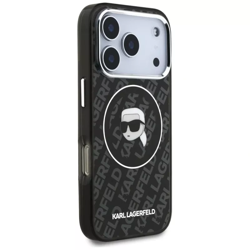 Karl Lagerfeld IML Karl Head Logo MacSafe maciņš iPhone 17 Pro Max melns
