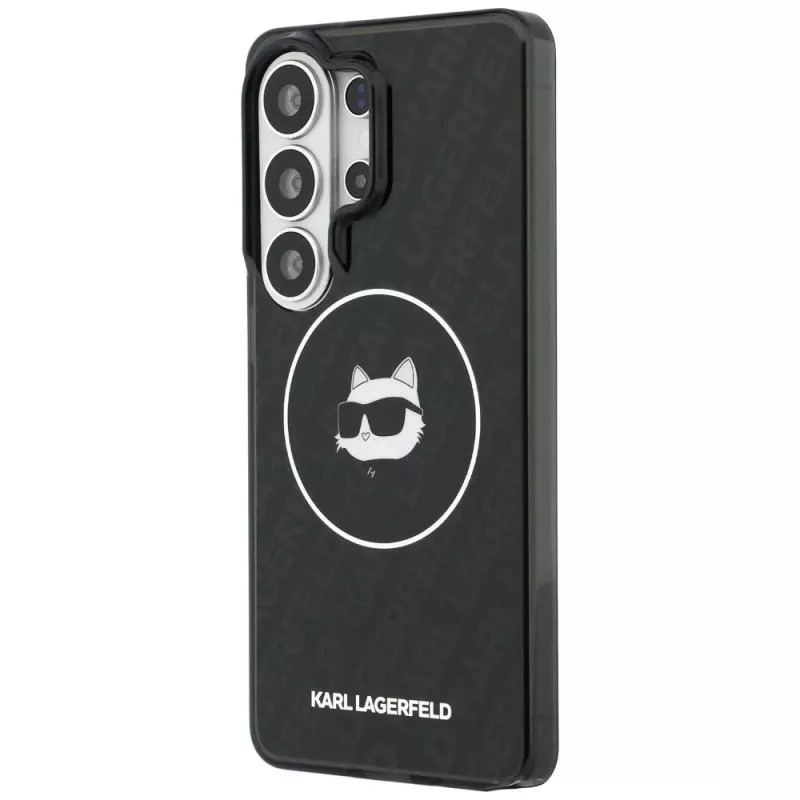 Karl Lagerfeld IML Repeated Choupette MagSafe vāciņš Samsung Galaxy S26 Ultra, melns