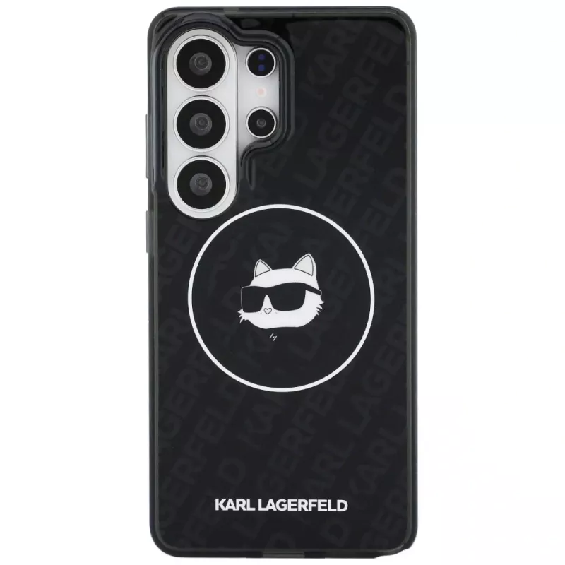 Karl Lagerfeld IML Repeated Choupette MagSafe vāciņš Samsung Galaxy S26 Ultra, melns