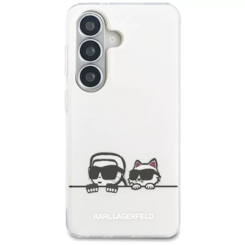 Karl Lagerfeld IML Peekaboo Karl & Choupette MagSafe maciņš Samsung Galaxy S26, caurspīdīgs