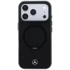 Mercedes ādas futrālis ar gredzenveida statīvu MagSafe iPhone 18 Pro / 17 Pro, melns