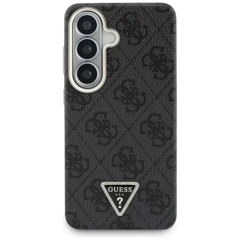 Guess 4G Triangle Logo MagSafe Maciņš Samsung Galaxy S26 — melns