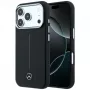 Mercedes Leather Semi Wrap Iconic Line MagSafe maciņš iPhone 18 Pro Max / 17 Pro Max - Melns