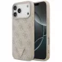 GUESS Leather 4G Triangle Strass MacSafe maciņš iPhone 18 Pro Max / 17 Pro Max - Rozā