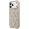 GUESS Leather 4G Triangle Strass MacSafe maciņš iPhone 18 Pro Max / 17 Pro Max - Rozā