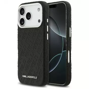 Karl Lagerfeld FW Stamped Karl MacSafe maciņš Apple iPhone 17 Pro melns