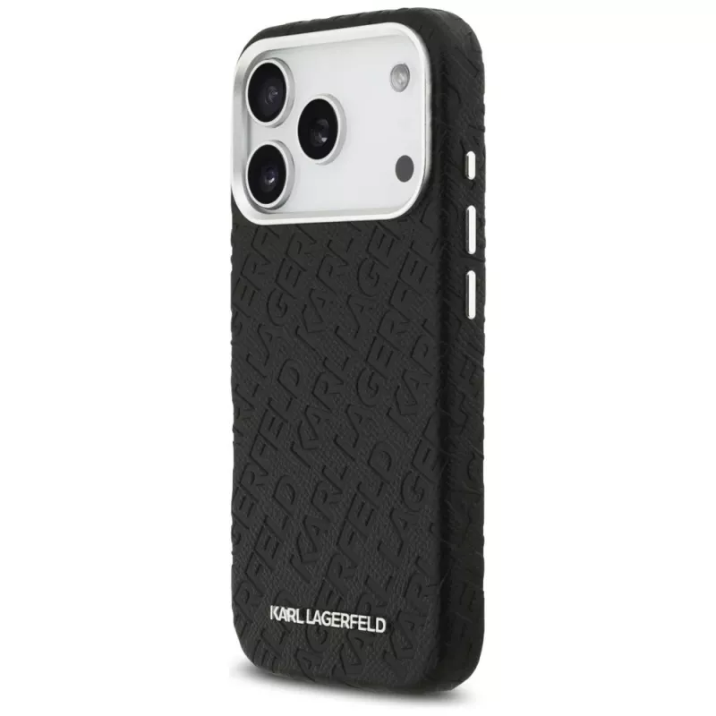 Karl Lagerfeld FW Stamped Karl MacSafe maciņš Apple iPhone 17 Pro melns