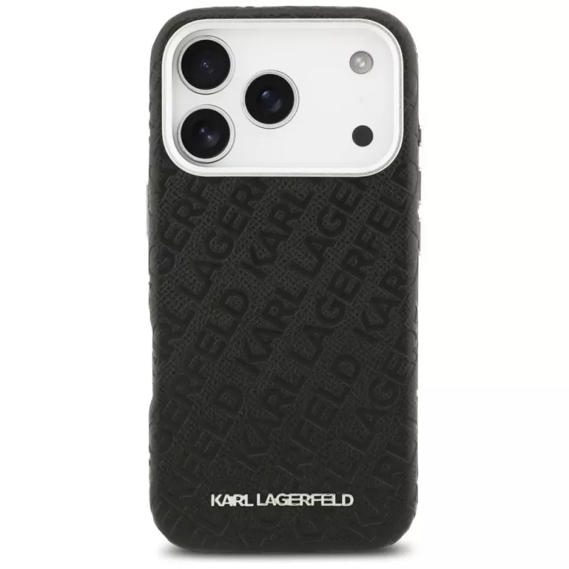 Karl Lagerfeld FW Stamped Karl MacSafe maciņš Apple iPhone 17 Pro melns