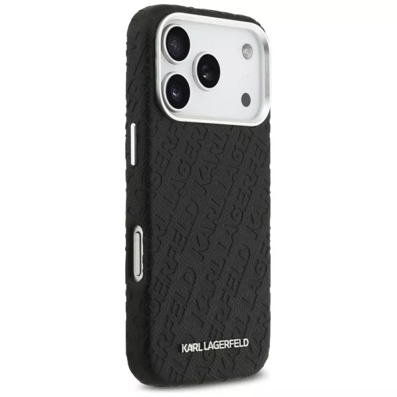 Karl Lagerfeld FW Stamped Karl MacSafe maciņš Apple iPhone 17 Pro melns