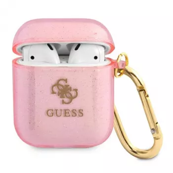 GUESS Glitter Collection aizsargmaciņa Apple AirPods 1/2 - rozā