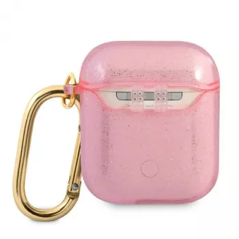 GUESS Glitter Collection aizsargmaciņa Apple AirPods 1/2 - rozā