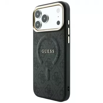 GUESS Embossed 4G Classic MagSafe maciņš iPhone 17 Pro Max / 18 Pro Max - Melns