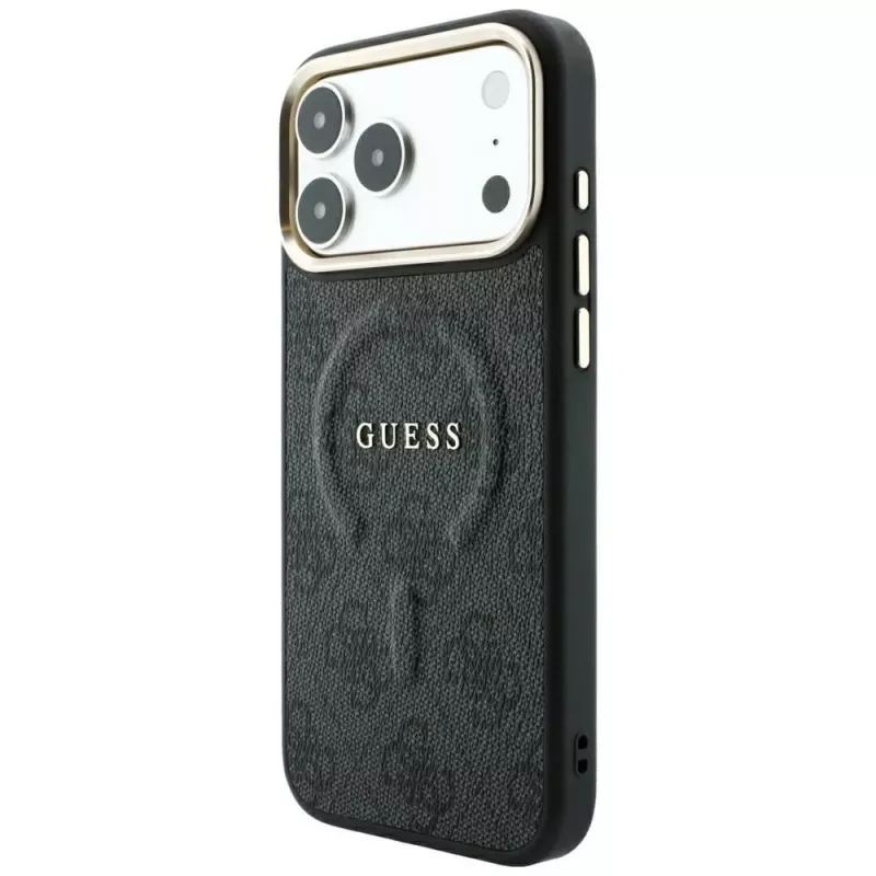 GUESS Embossed 4G Classic MagSafe maciņš iPhone 17 Pro Max / 18 Pro Max - Melns