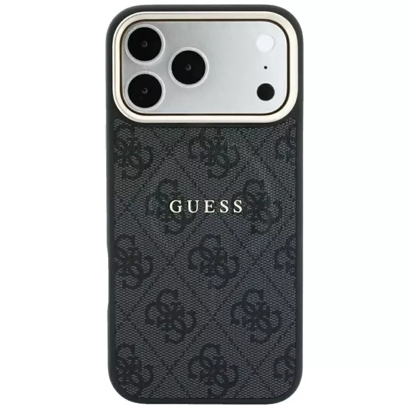 GUESS Embossed 4G Classic MagSafe maciņš iPhone 17 Pro Max / 18 Pro Max - Melns