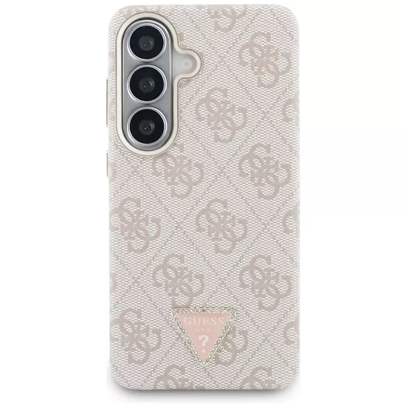 Guess 4G Triangle Logo MagSafe maciņš Samsung Galaxy S26 - rozā