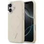 GUESS Triangle Logo Macīgais vāciņš iPhone 17 – bēšs