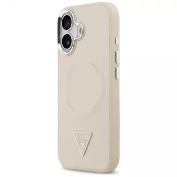 GUESS Triangle Logo Macīgais vāciņš iPhone 17 – bēšs