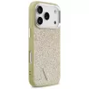 GUESS Glitter Triangle Logo MagSafe maciņš iPhone 17 Pro – zelts
