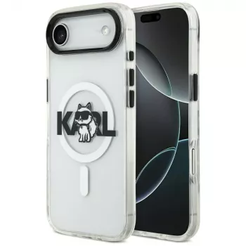Karl Lagerfeld IML Choupette Sketch Logo MagSafe vāciņš iPhone Air, caurspīdīgs