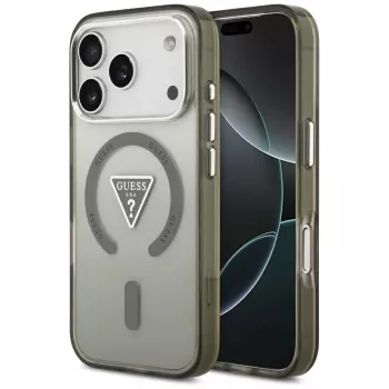 GUESS IML Gradient Triangle Logo Macīgais vāciņš iPhone 17 Pro - Khaki