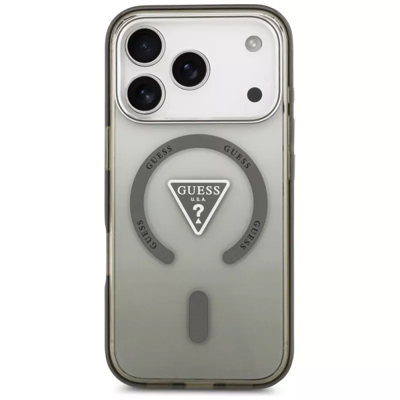 GUESS IML Gradient Triangle Logo Macīgais vāciņš iPhone 17 Pro - Khaki
