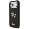 GUESS Fixed Glitter Big 4G maciņš iPhone 18 Pro Max / 17 Pro Max - Melns