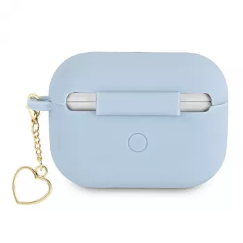 Guess GUAPLSCHSB AirPods Pro vāciņš zils silikona Charm Heart Collection