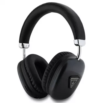 GUESS Bluetooth 5.3 Over-Ear austiņas ar metālisku trīsstūra logotipu - Melna
