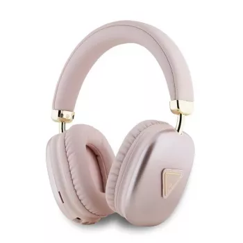 GUESS Metallic Triangle Logo On-Ear Bluetooth austiņas V5.3 rozā