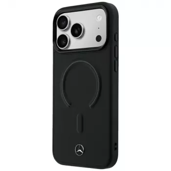 Mercedes-Benz Īstas ādas MagSafe maciņš iPhone 18 Pro / 17 Pro, melns