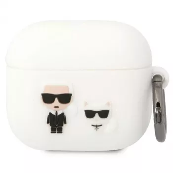 Karl Lagerfeld KLACA3SILKCW AirPods 3 vāciņš balts silikons Karl & Choupette